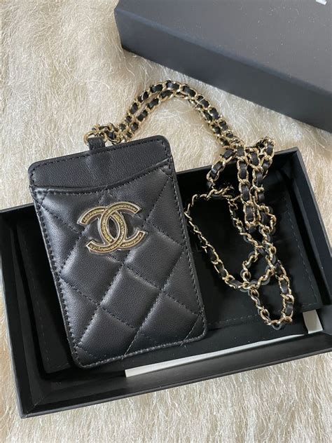 chanel lanyard card holder.